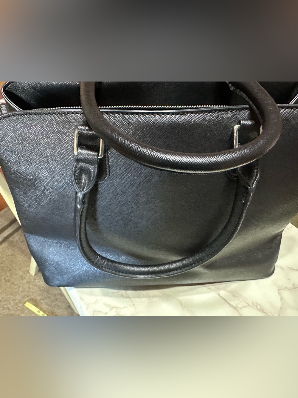 ALDO Black Structured Satchel Tote Bag